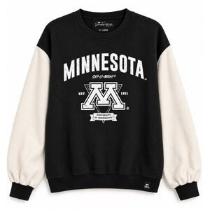 Gameday Social Minnesota Golden Gophers Colorblock Sweatshirt XL Black Cream